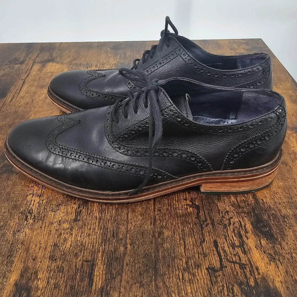 Cole Haan Colton Wingtip Brogue Oxfords Black Dress Shoes C11756 -‎ Men's 11.5M